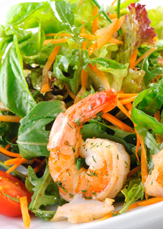 fresh salad with shrimp